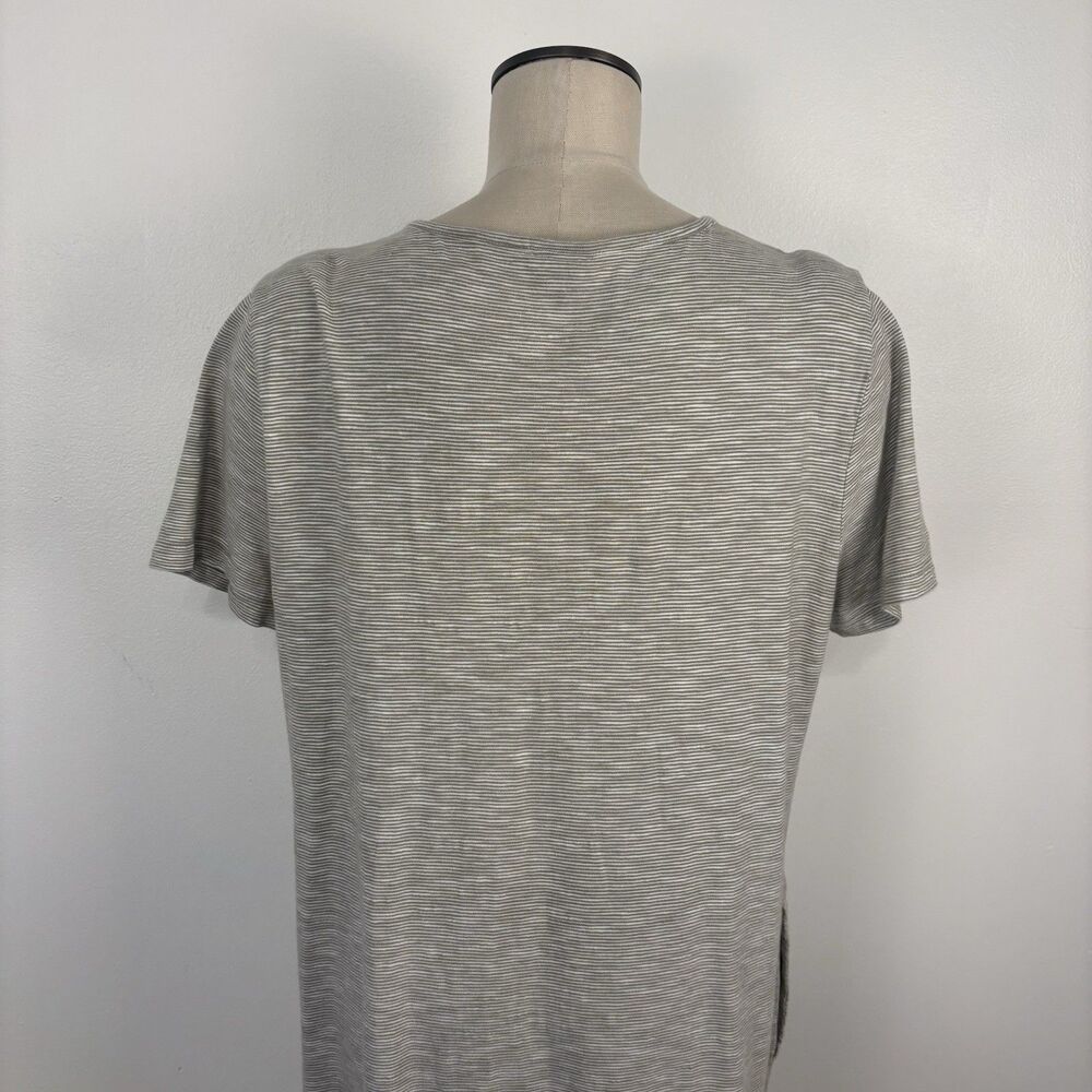 Chico's Zenergy Cotton Maxi Dress Size 2 Large 12 14 Striped Short Sleeve Pocket - Picture 6 of 8